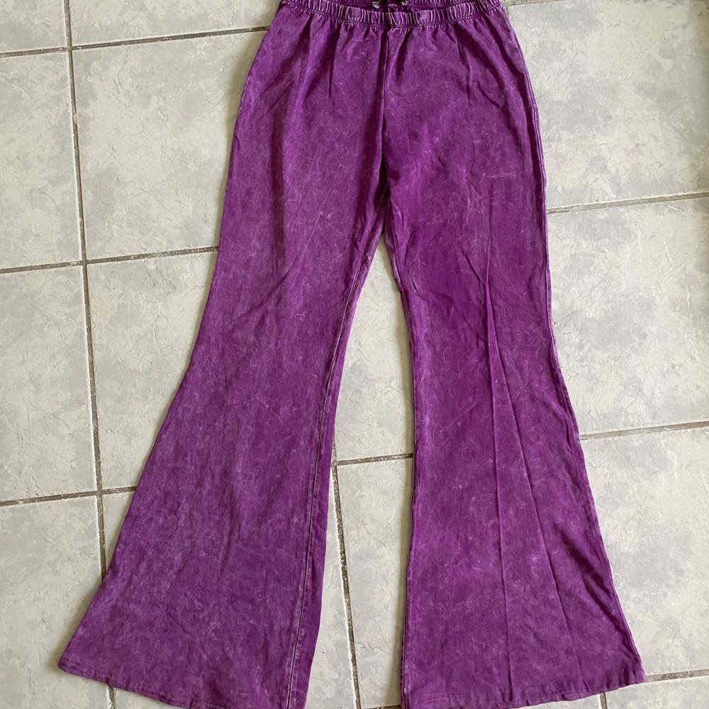 Purple bell bottom pants